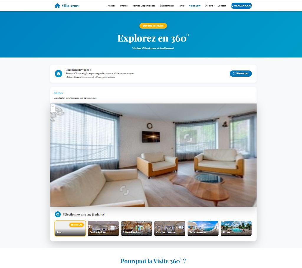 Vue 360° du salon