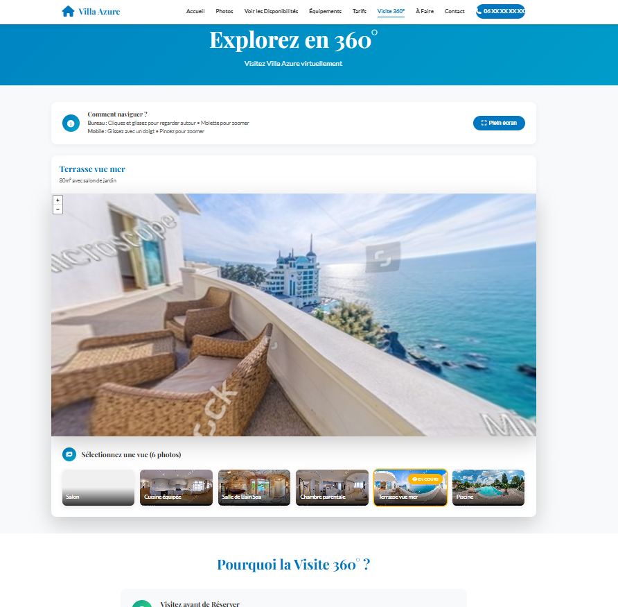 Vue 360° de la terrasse
