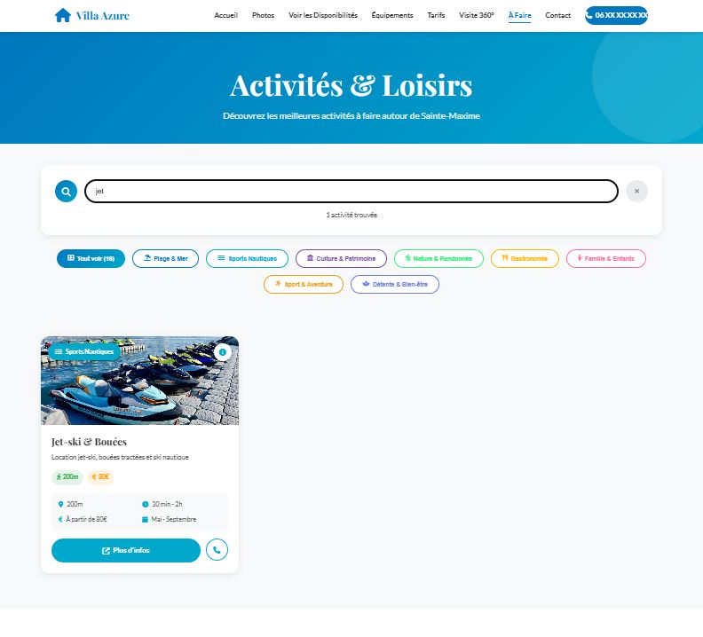 Liste des activités